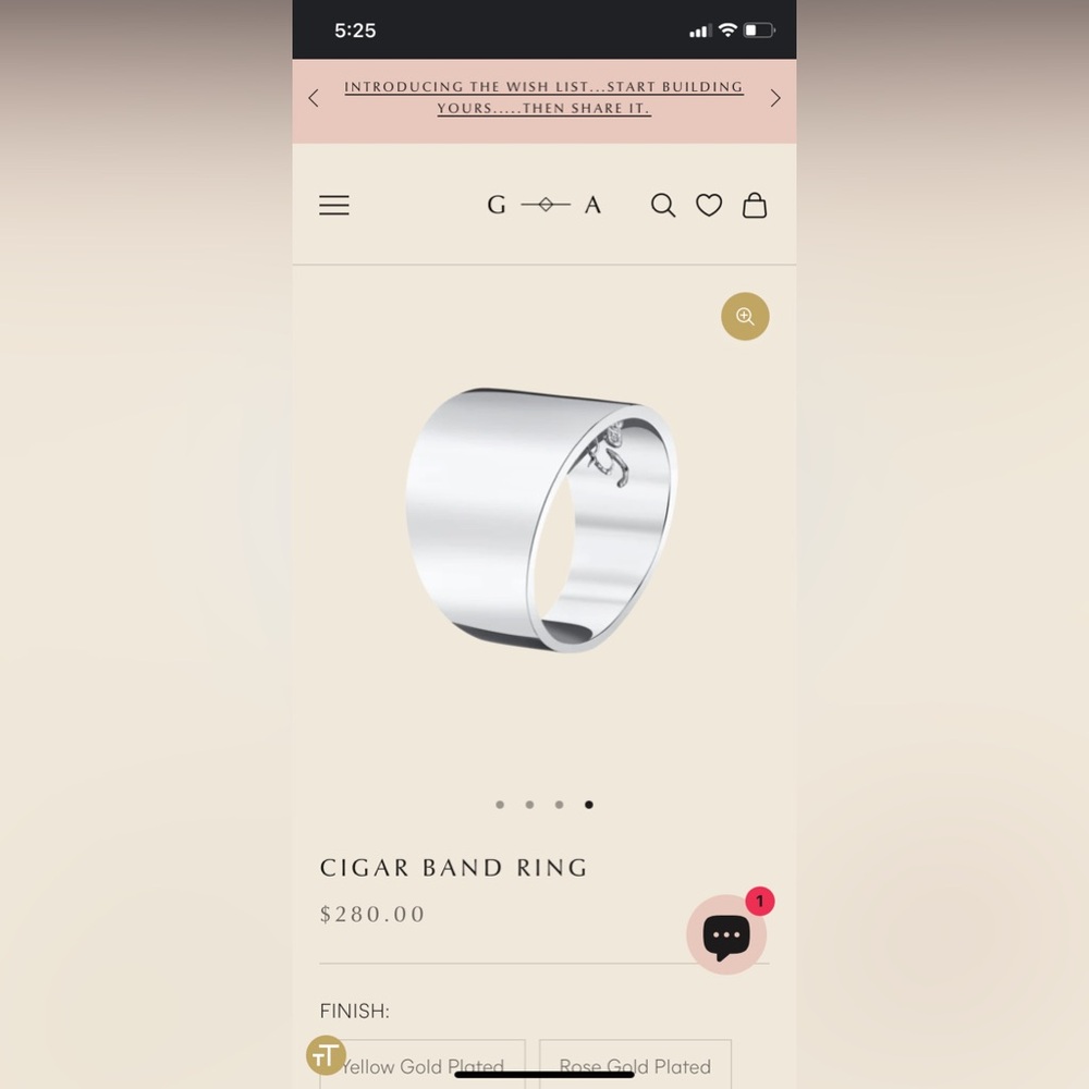 Gabriela Artigas cigar band silver ring